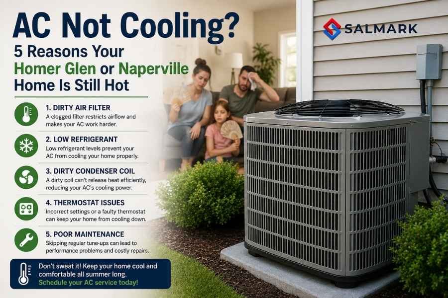 AC Not Cooling? 5 Reasons Your Homer Glen or Naperville Home Is Still Hot