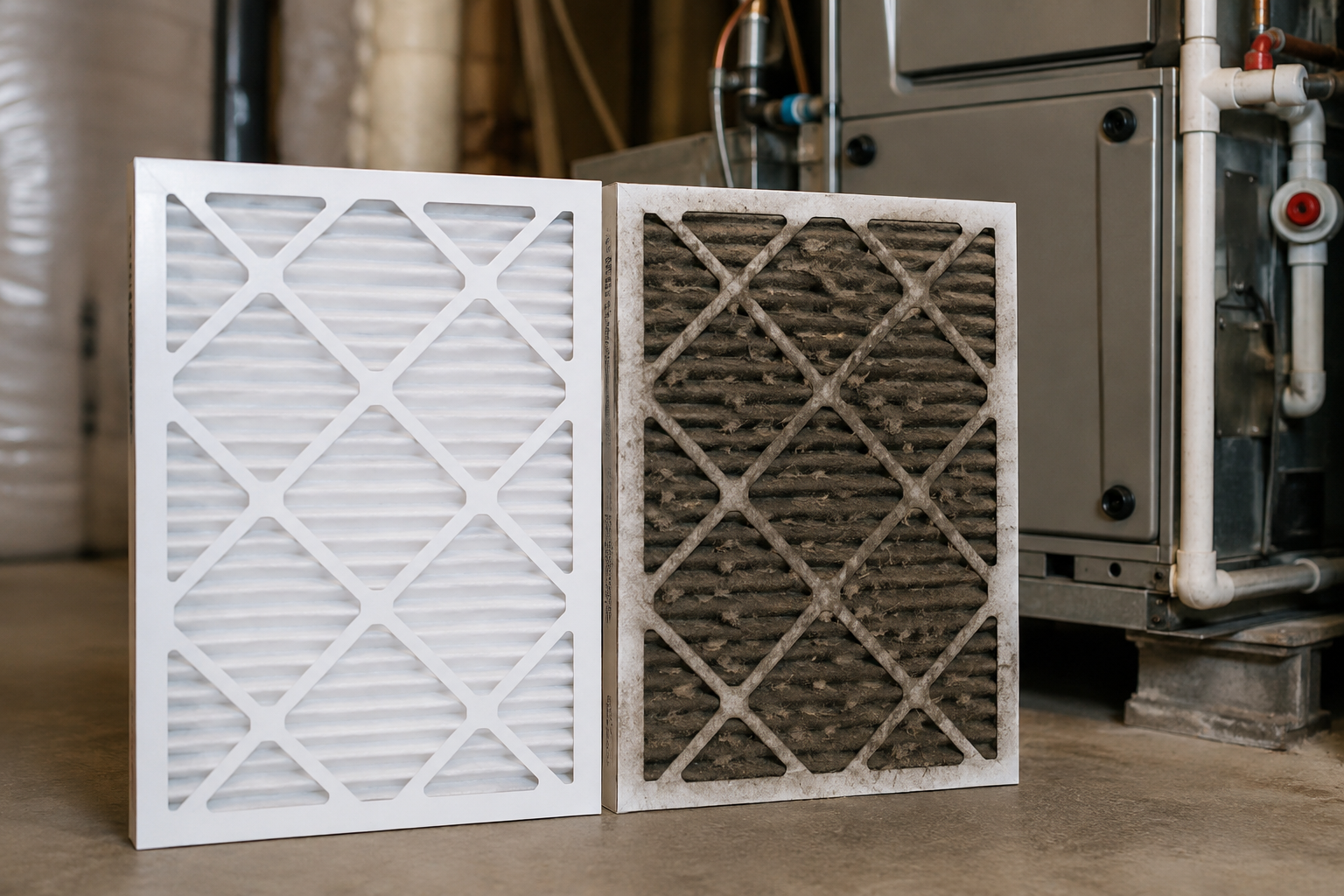 Dirty air filter causing furnace short cycling and restricted airflow